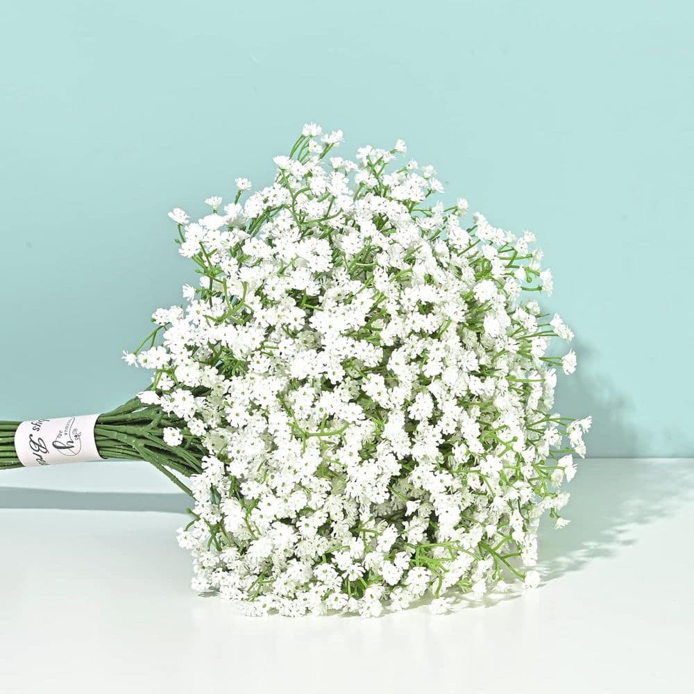 21 in. White Indoor/Outdoor Artificial Babys Breath Flowers Faux Bouquet (6-Pieces) price history on PriceWatchPro