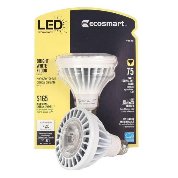 EcoSmart 75W Equivalent PAR30 Bright White (3000K) LED Flood Light Bulb (E)*