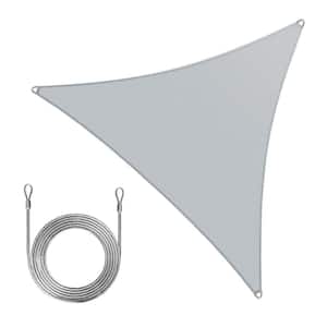 30 ft. x 30 ft. x 30 ft. Triangle Pro Ring Sun Shade Sail with Rope-Grey