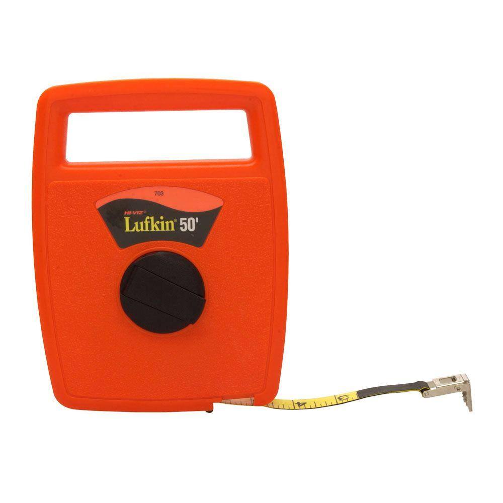 Lufkin 50 ft. SAE Fiberglass Long Tape Measure with 10ths/100ths Engineers Scale 703D The Home