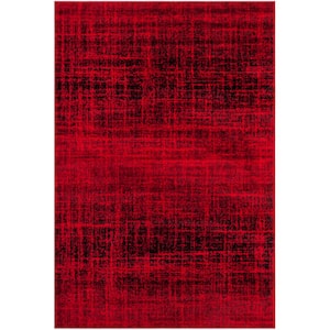 Adirondack Red/Black 4 ft. x 6 ft. Solid Area Rug