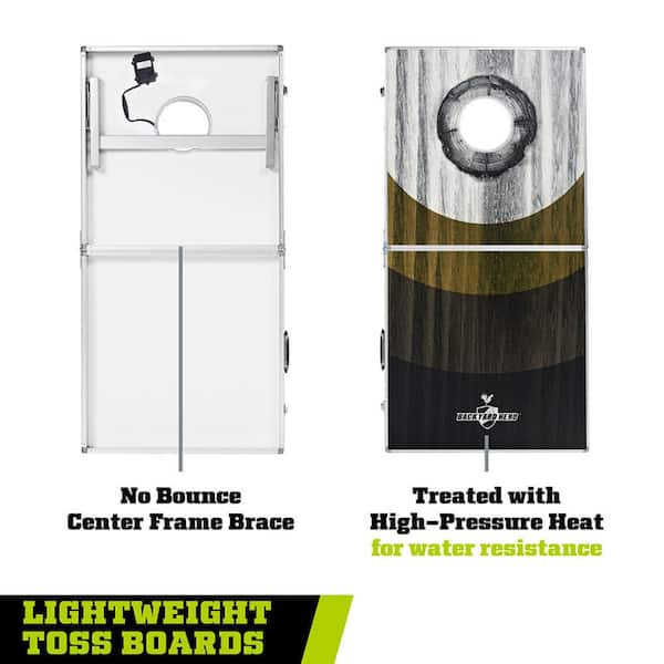 BACKYARD HERO 4 ft. x 2 ft. Cornhole Set with LED Light Up Ring