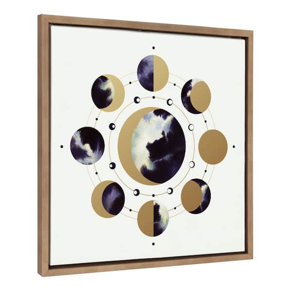 Kate and Laurel Sylvie Lunar Light Framed Canvas by Faryn Hughes Set of 1 Astronomy Art Print 22.00 in. x 22.00 in.