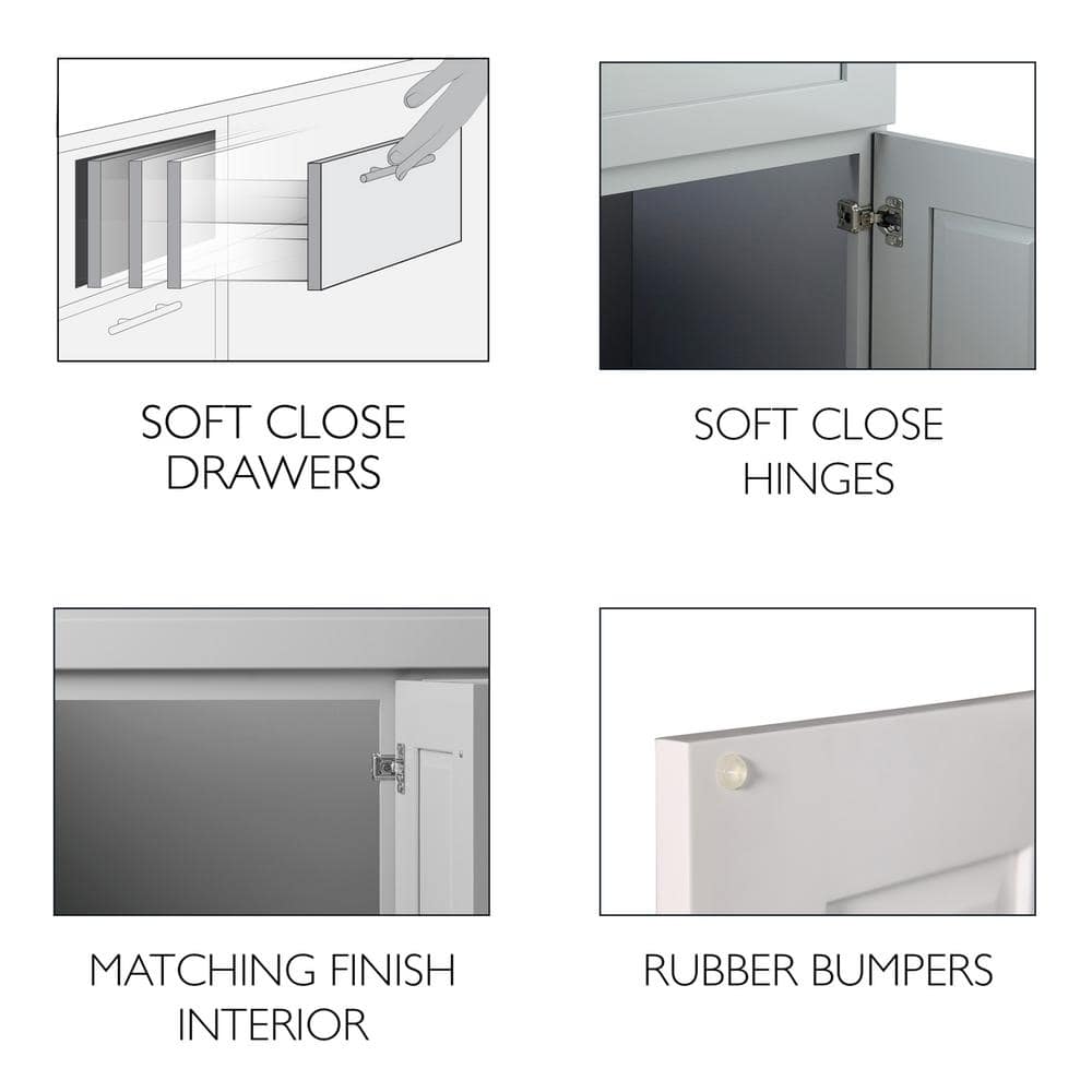 Brookings 48 Inch White Shaker Bathroom Vanity