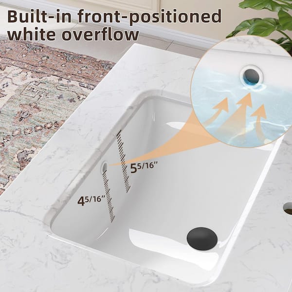 Zeafive 72 in. W x 22 in. D Engineered Stone Vanity Top in Carrara