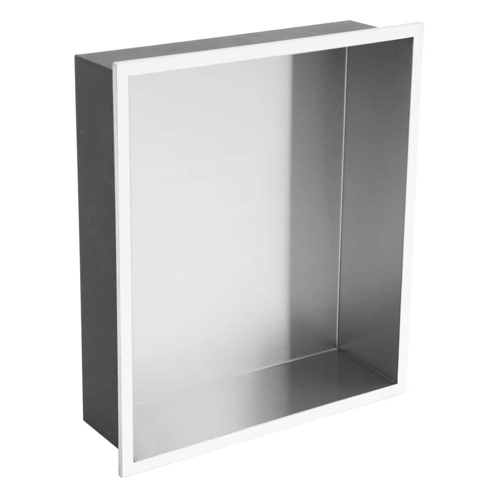 15 in. W x 13 in. H x 4 in. D 18-Gauge Stainless Steel Recessed Shower Niche in Brushed Silver price history on PriceWatchPro