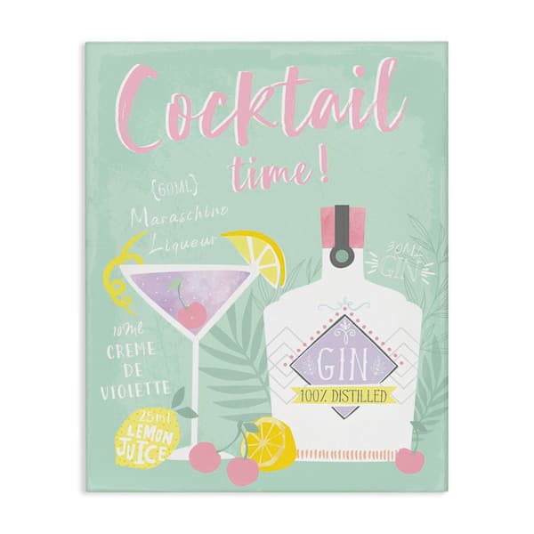 Stupell Industries Cocktail Time with Recipe by Angela Nickeas Unframed Food Graphic Art Print 20 in. x 16 in.