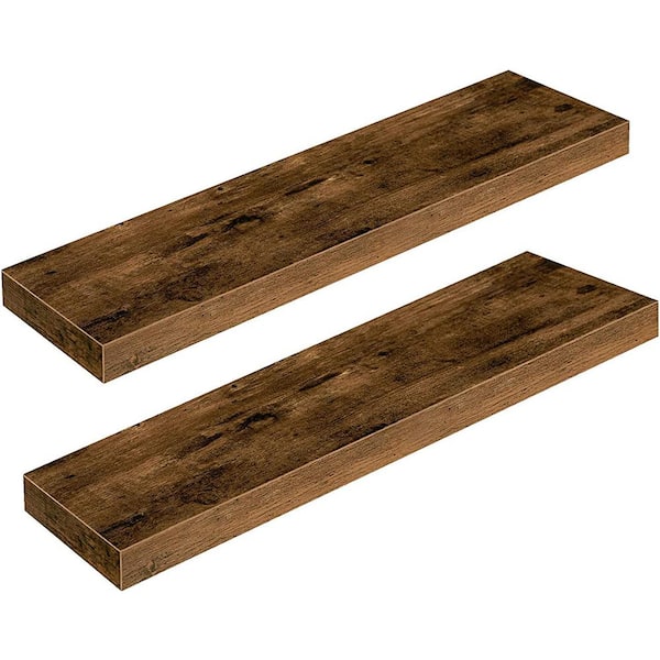 Cubilan 31.5 in. W x 7.9 in. D Rustic Brown Wood Composite Decorative Wall Shelf, Floating Shelves