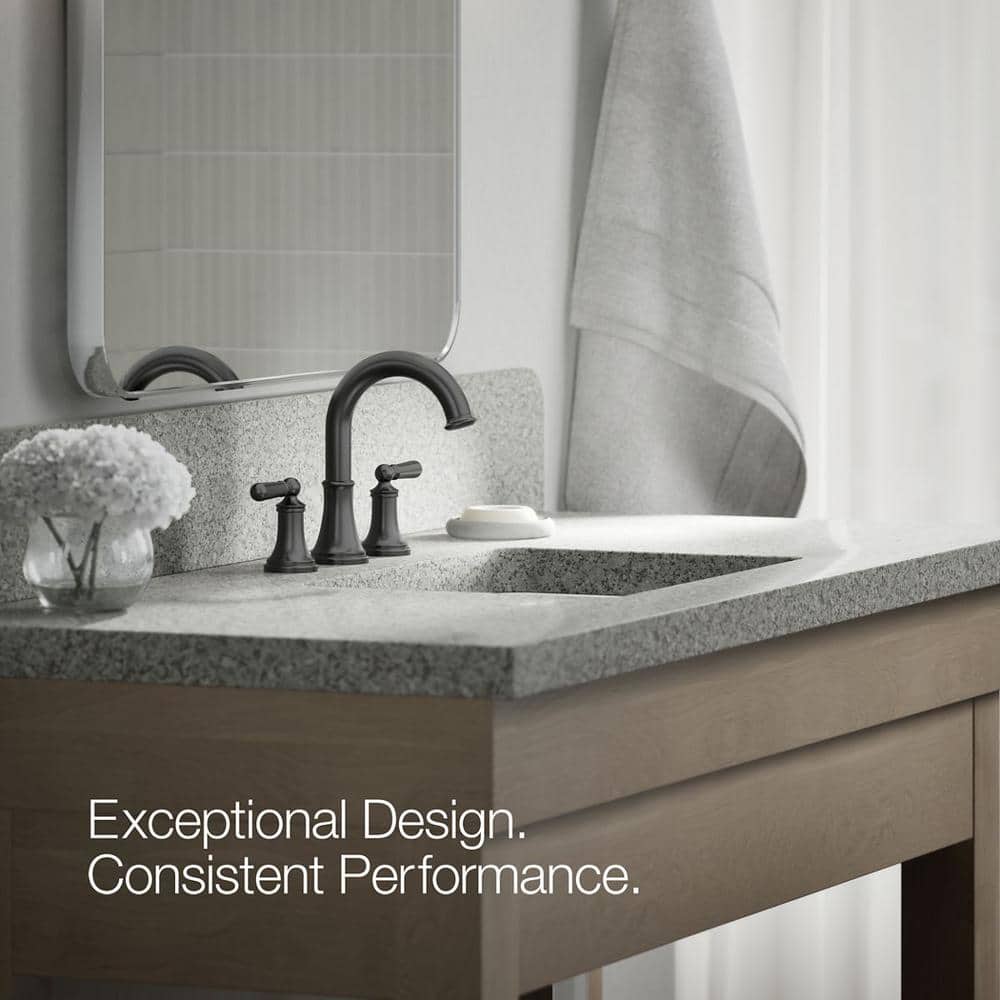 Matte Black 8 in. Widespread Double Handle Bathroom Faucet