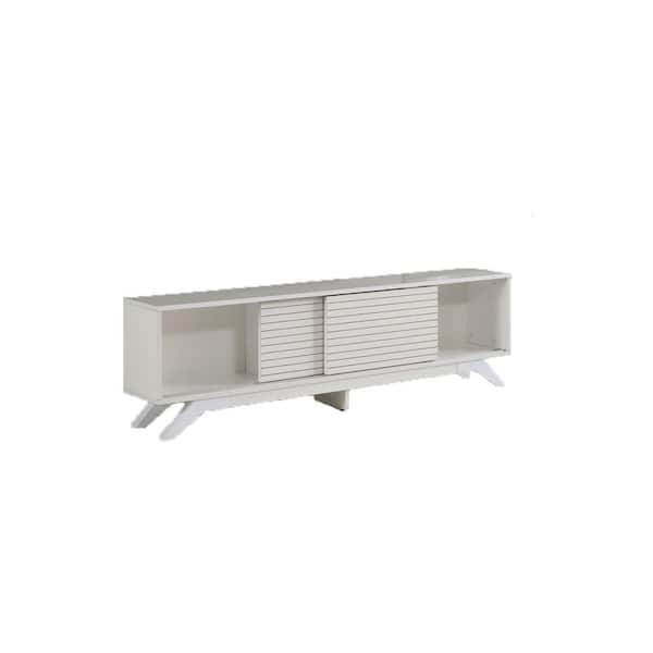 STICKON 67 in. White TV Stand with 0-Drawers Fits TV's up to 65 in. with 2 Door