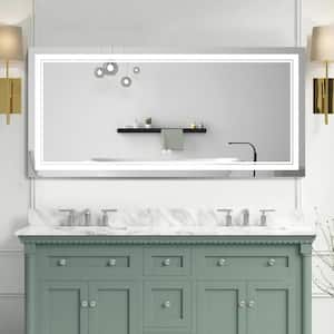RUNA 60 in. W x 28 in. H Rectangular Frameless Dimmable Wall Bathroom Vanity Mirror with UL LED Lights in Aluminum,6000K