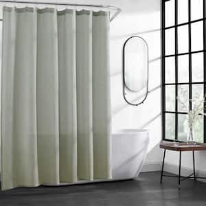 KCNY Waffle Yarn Dye Cotton Sage Green 70 in. X 72 in. Shower Curtain