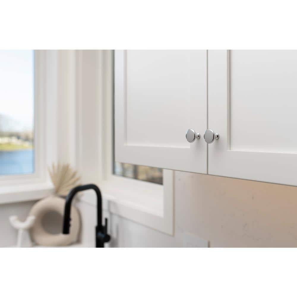 Satin Nickel Round Cabinet Knob with Mounting Hardware