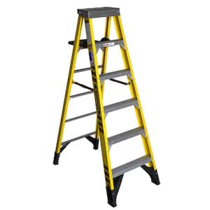 6 ft. Fiberglass Step Ladder with Shelf 375 lb. Load Capacity Type IAA Duty Rating