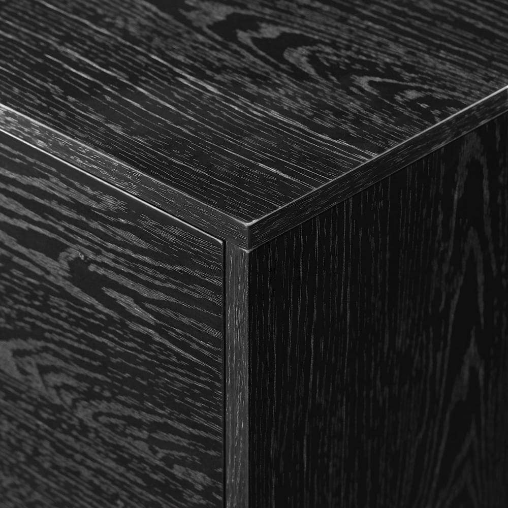 Black 70" Modern TV Stand with Cabinets and Shelves