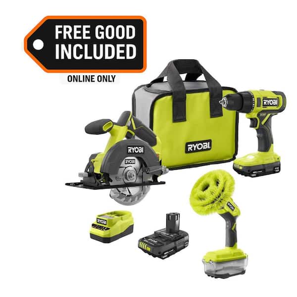ONE+ 18V Cordless 2-Tool Combo Kit with (2) 1.5 Ah Batteries, Charger, and FREE ONE+ Cordless VORTEX Power Scrubber