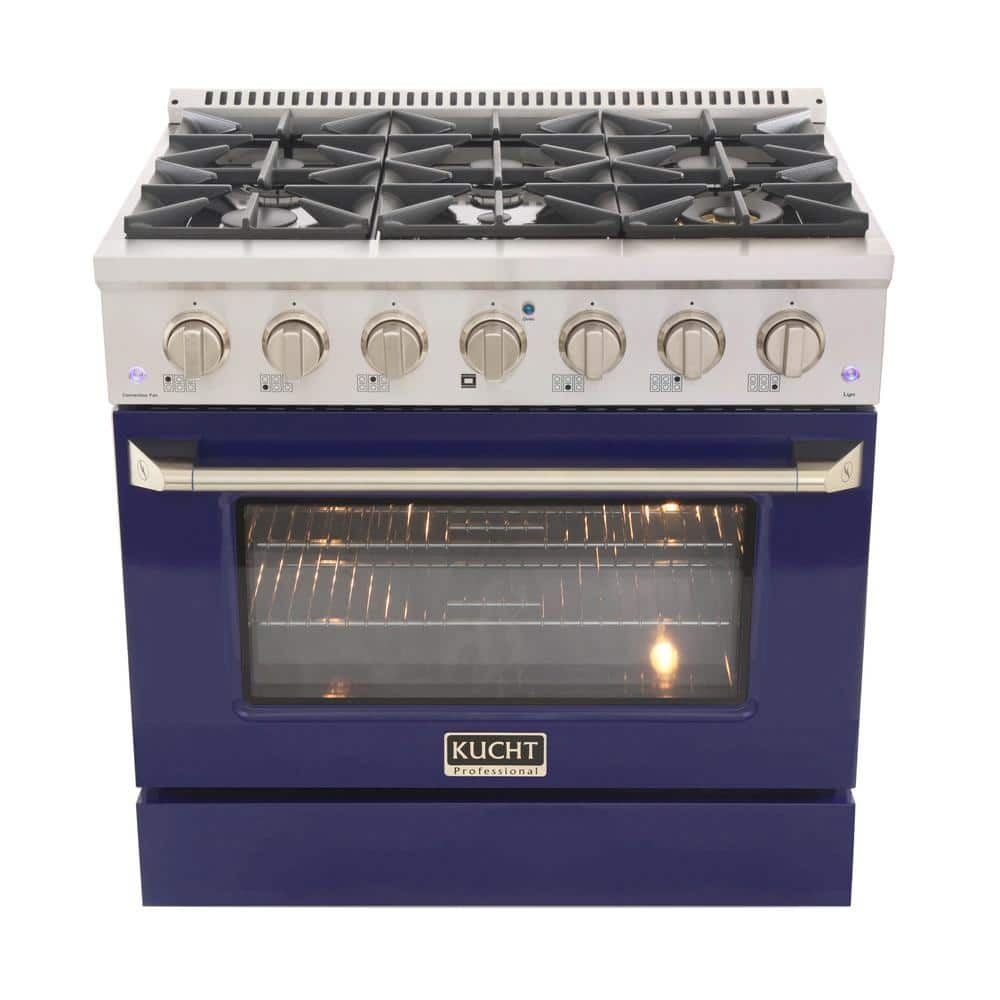 Kucht 36 in. 5.2 cu. ft. Dual Fuel Range with Gas Stove and Electric ...