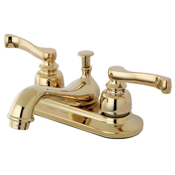 Kingston Brass Royale 4 in. Centerset 2-Handle Bathroom Faucet in Polished Brass
