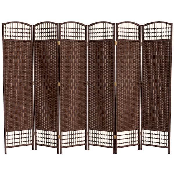 Oriental Furniture 5.5 ft. Dark Mocha 6-Panel Room Divider