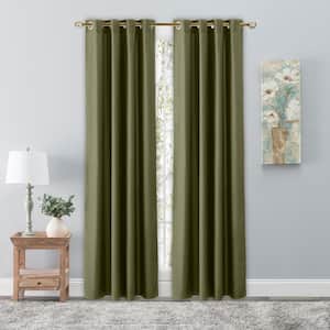 Spanish Moss Woven Grommet Room Darkening Curtain - 56 in. W x 63 in. L