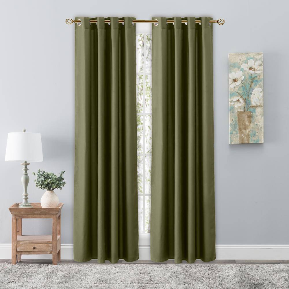 Spanish Moss Woven Grommet Room Darkening Light Filtering Curtain (Single Panel)  - 56 in. W x 108 in. L price history on PriceWatchPro