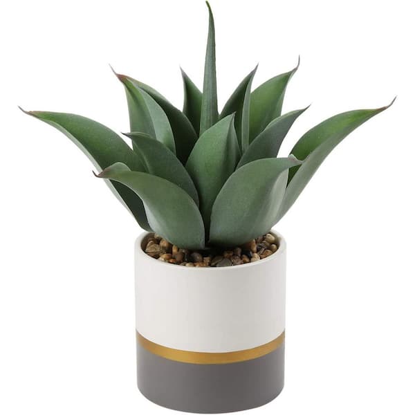 Cubilan 12 in. Green Artificial Plants Fake Agave Aloe Plants in Pot
