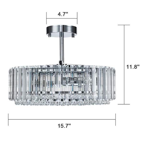 EDISLIVE Orillia 15.74 in. 4-Light Contemporary Drum Semi