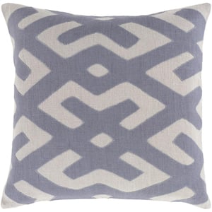Rigault Navy Geometric Polyester 18 in. x 18 in. Throw Pillow