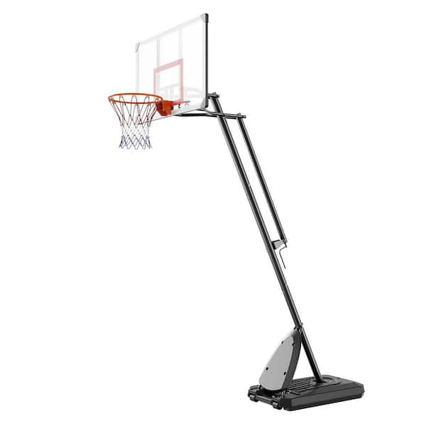 Basketball Hoop, 7.6-10 ft. Adjustable Height Portable Backboard System, 50 in. Basketball Hoop and Goal, Basketball Set
