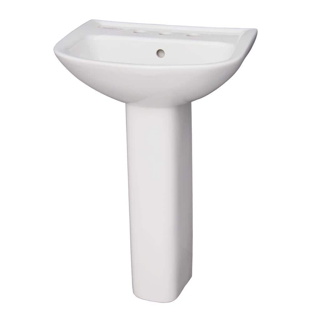 Barclay Products Lara 510 Pedestal Combo Bathroom Sink in White 3128WH