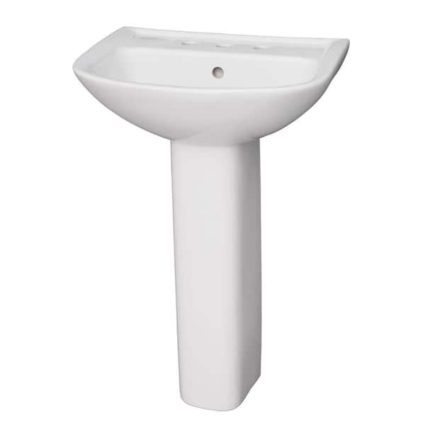 Barclay Products Lara 510 Pedestal Combo Bathroom Sink in White