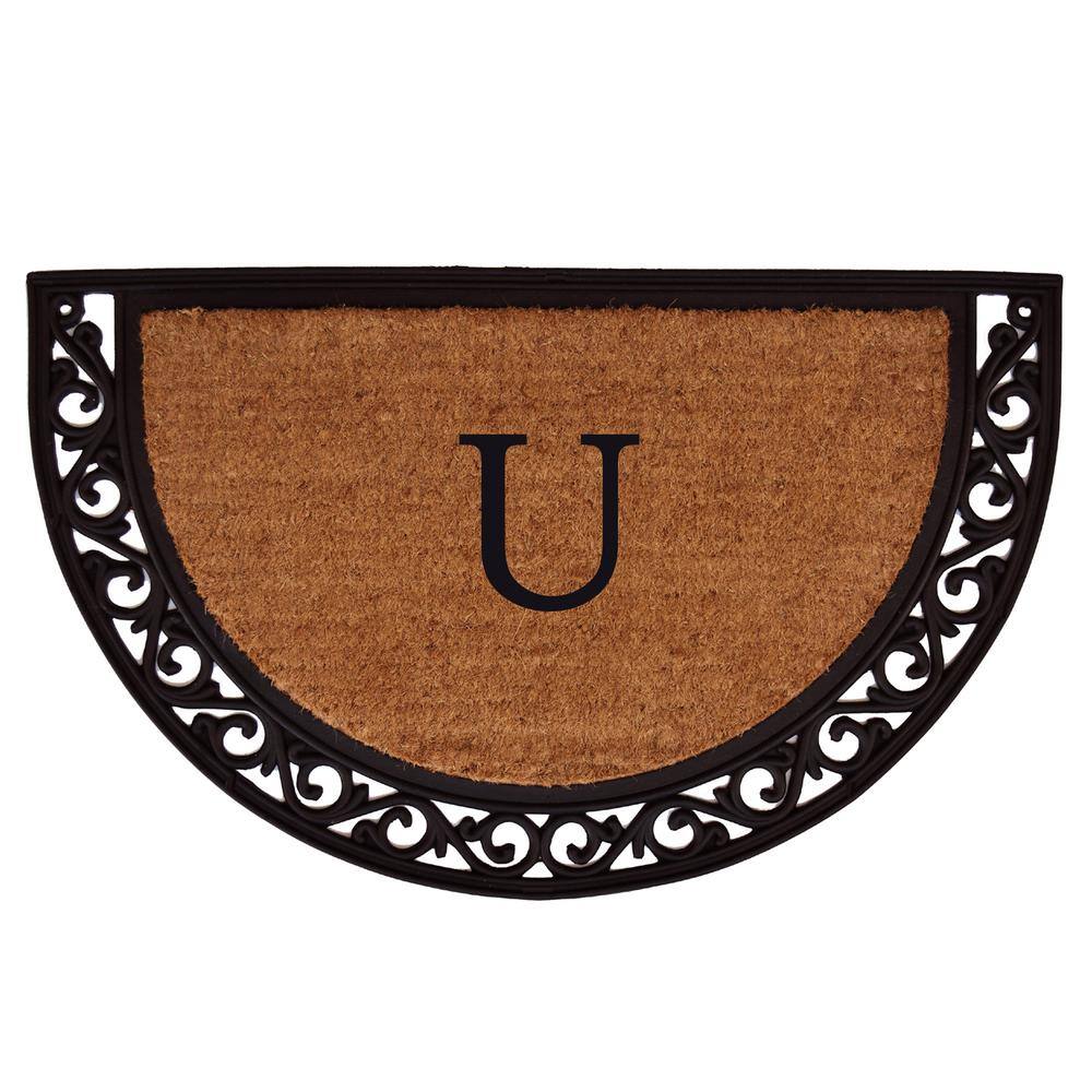 Ornate Scroll 30 in. x 48 in. Coir Monogrammed Door Mat (Letter U) price history on PriceWatchPro