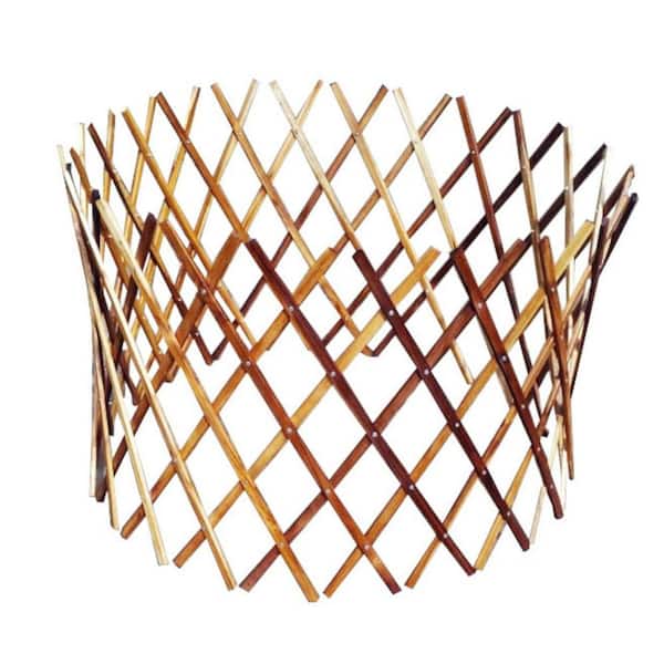 24 in. H Teak Wood Extendable Circular fence Trellis