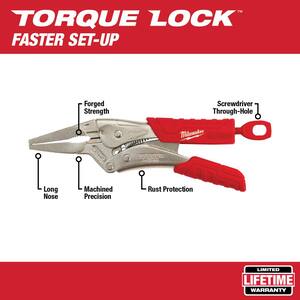 6 in. Torque Lock Long Nose Locking Pliers with Durable Grip