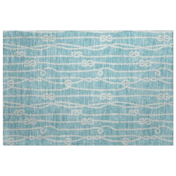 Dream Shag Premium Machine Washable Abstract ADS152 Lagoon 3 ft. x 4 ft. Area Rug