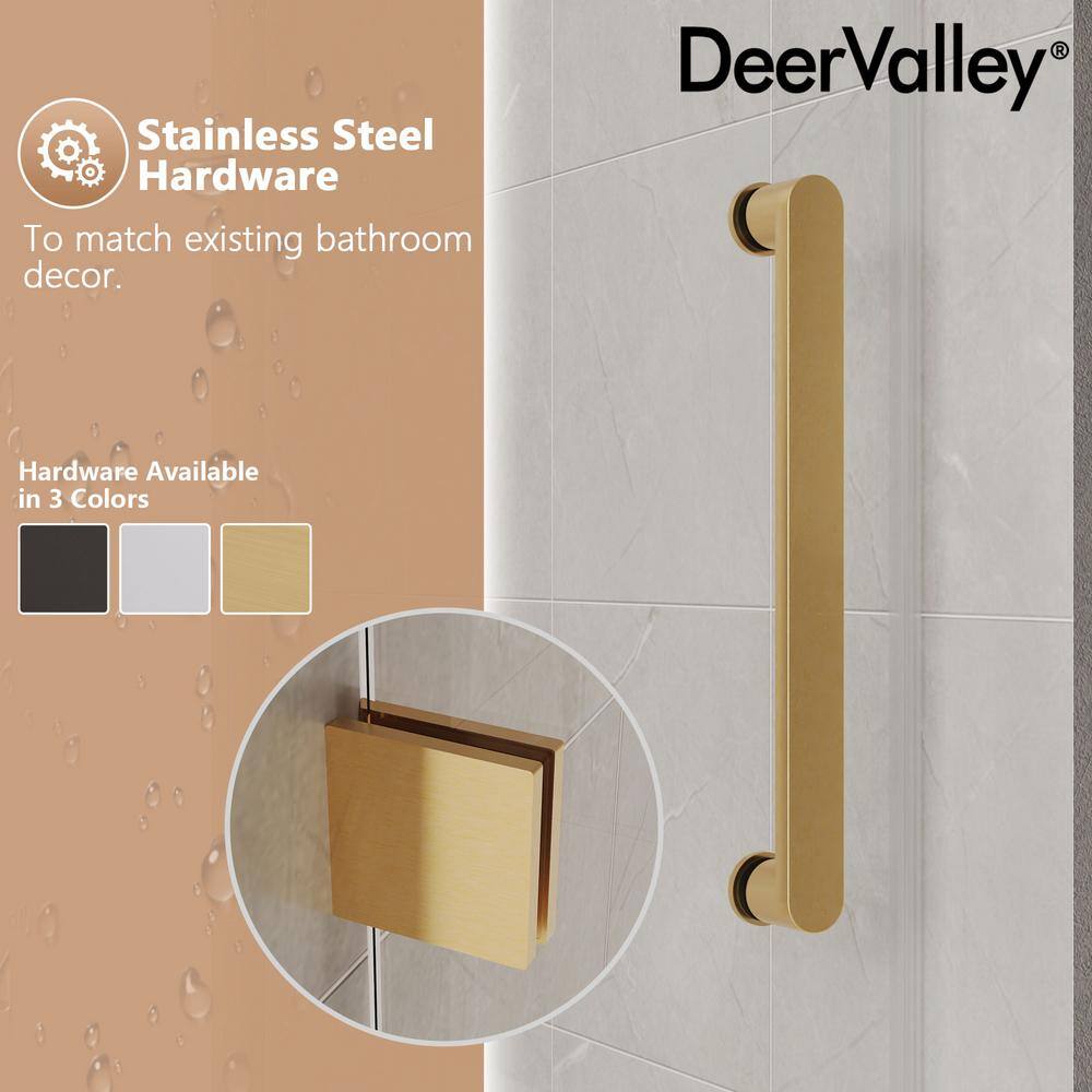 Concord 60" Gold Frameless Sliding Shower Door with Tempered Glass