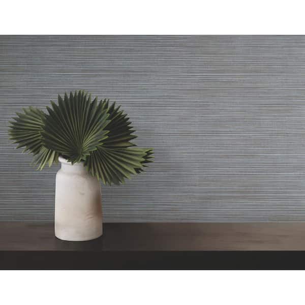Lorn Blue Faux Grasscloth Wallpaper