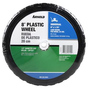 8 in. x 1.75 in. Universal Plastic Wheel with 1/2 in. Dia Nylon Offset Hub