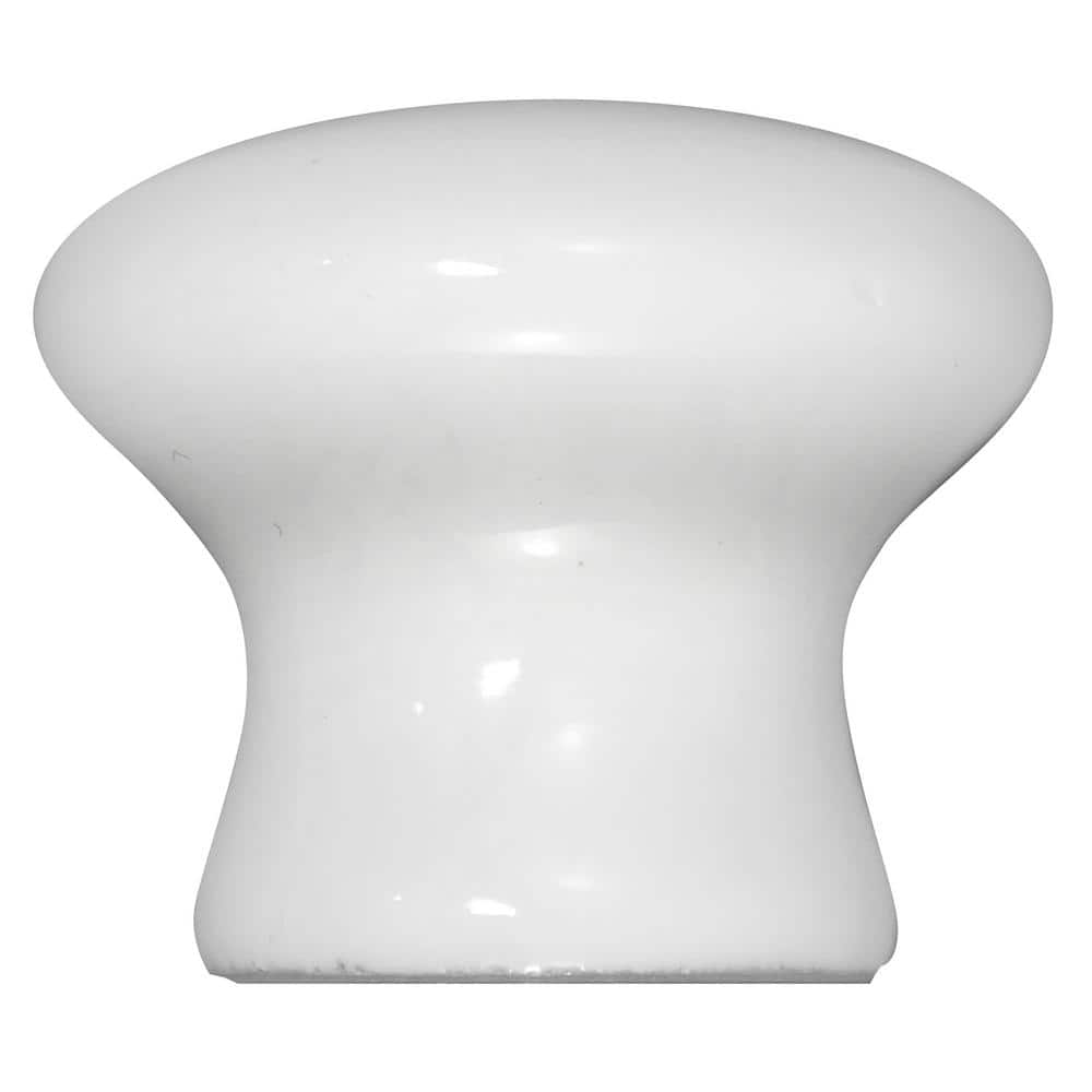 White Round Porcelain Cabinet Knob with Mounting Hardware