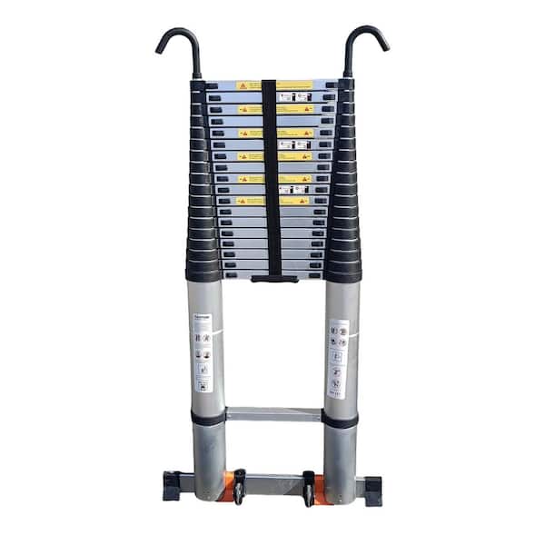 27.9 ft. Aluminum Extension Ladder with Hook and Mobility Wheels, 330 lbs. Load Capacity Type IA Duty Rating