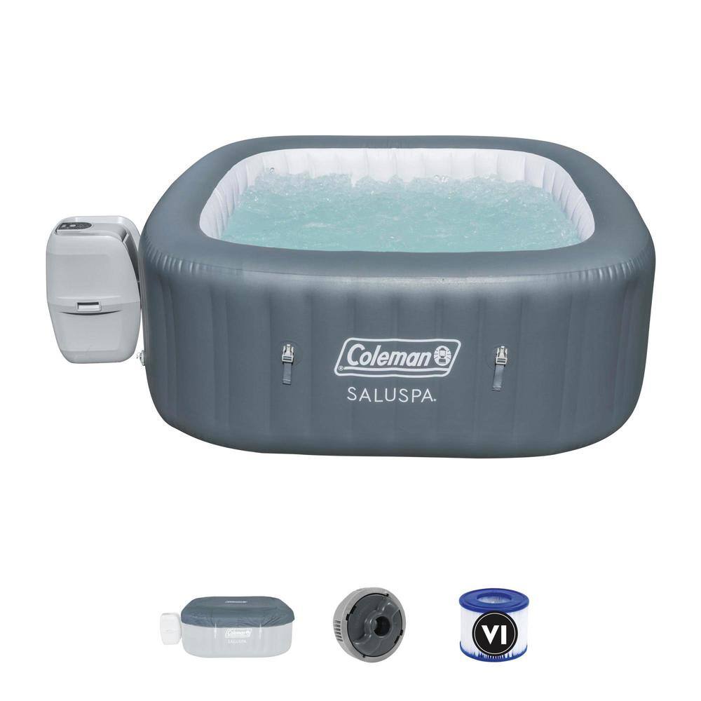 Bestway 6Person 140Jet Inflatable Hot Tub with Cover, Pump and 2