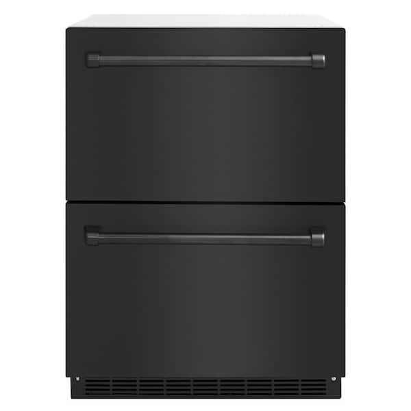 Touchstone 24 in. 4.6 cu. ft. Drawer Refrigerator with Black Stainless Steel Doors