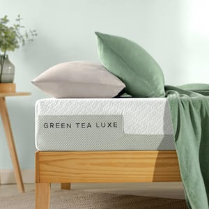 Green Tea Luxe 8 Inch Medium Smooth Top Full Memory Foam Mattress, Made in USA