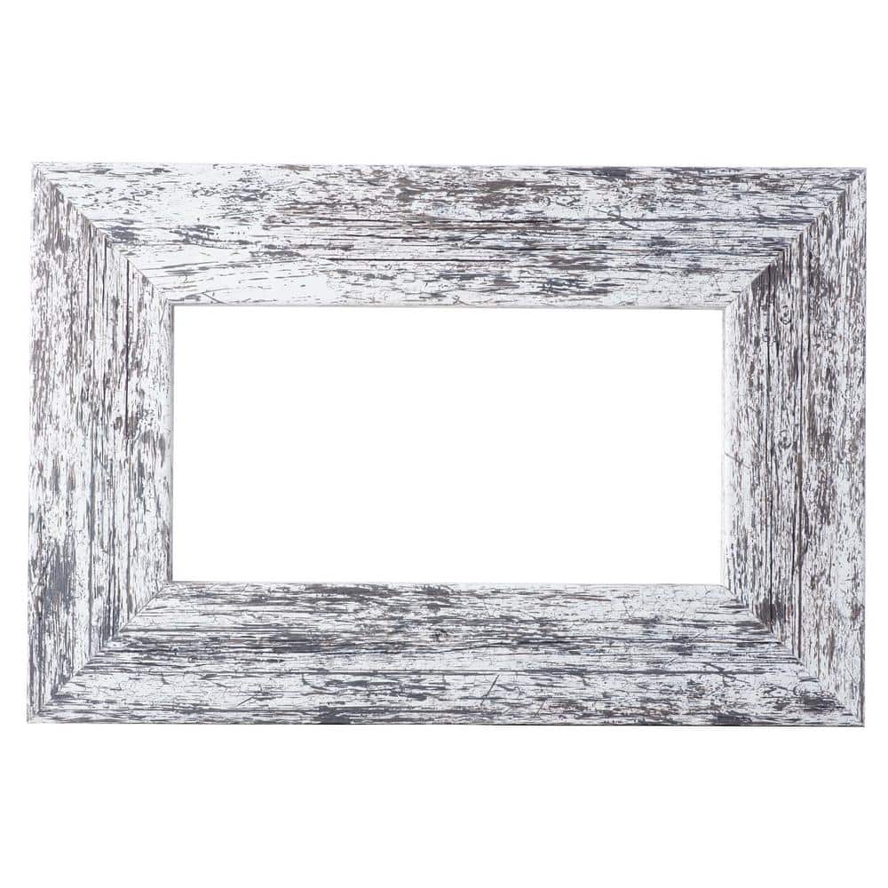 MirrorChic American Barn 72 in. W x 36 in. H DIY Mirror Frames Kit in White
