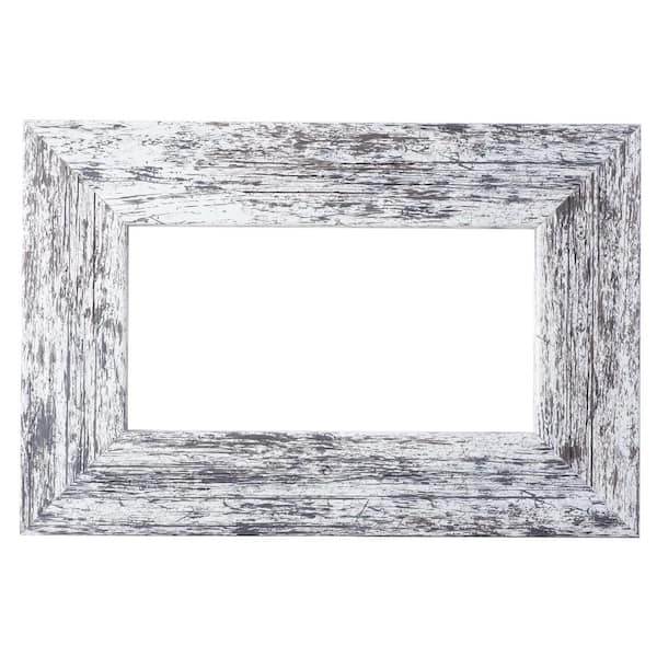 MirrorChic American Barn 30 in. x 42 in. DIY Mirror Frame Kit in White Mirror Not Included