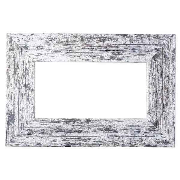 MirrorChic American Barn 42 in. x 36 in. DIY Mirror Frame Kit in White Mirror Not Included