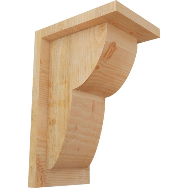 Ekena Millwork 6 in. x 8 in. x 12 in. Douglas Fir Crestline Rough Sawn Corbel with Backplate