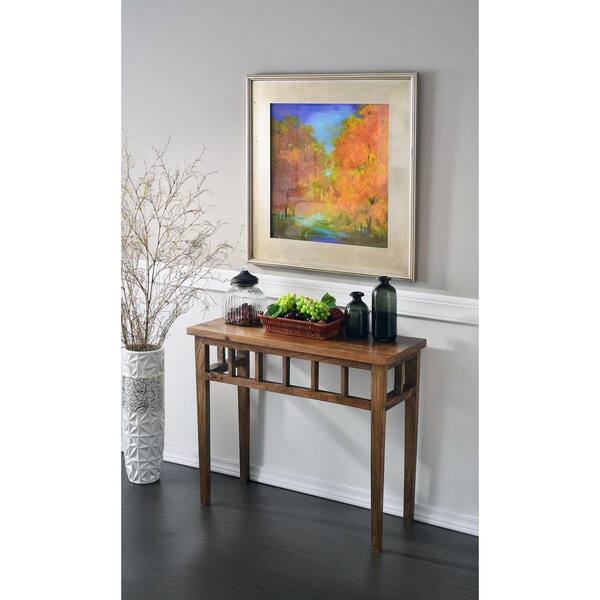 Kenroy Home Felicity 38 in. Walnut Standard Rectangle Wood Console Table