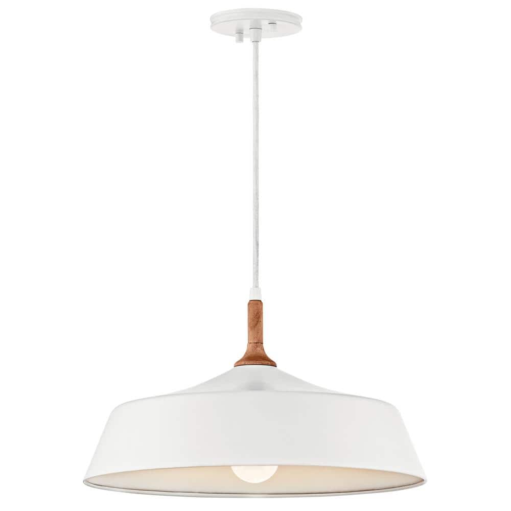 Danika Mid-Century Modern Black and White 16'' Pendant Light