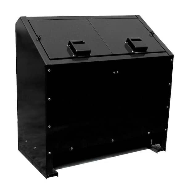Paris 68 Gal. Metal Animal Proof Trash Can in Black